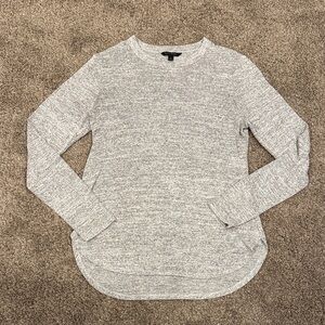 Banana Republic - Lightweight Sweater, Curved Hem, Heather Gray Knit Top, size S